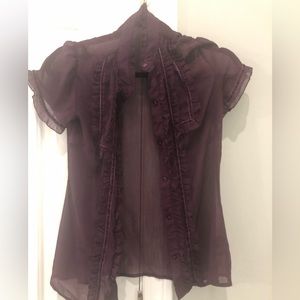 Plum ruffle top